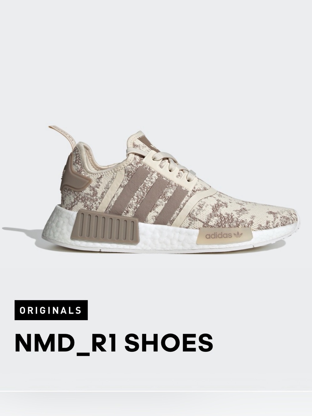 adidas Women’s NMD_R1 Neutral Beige Knit Sneakers